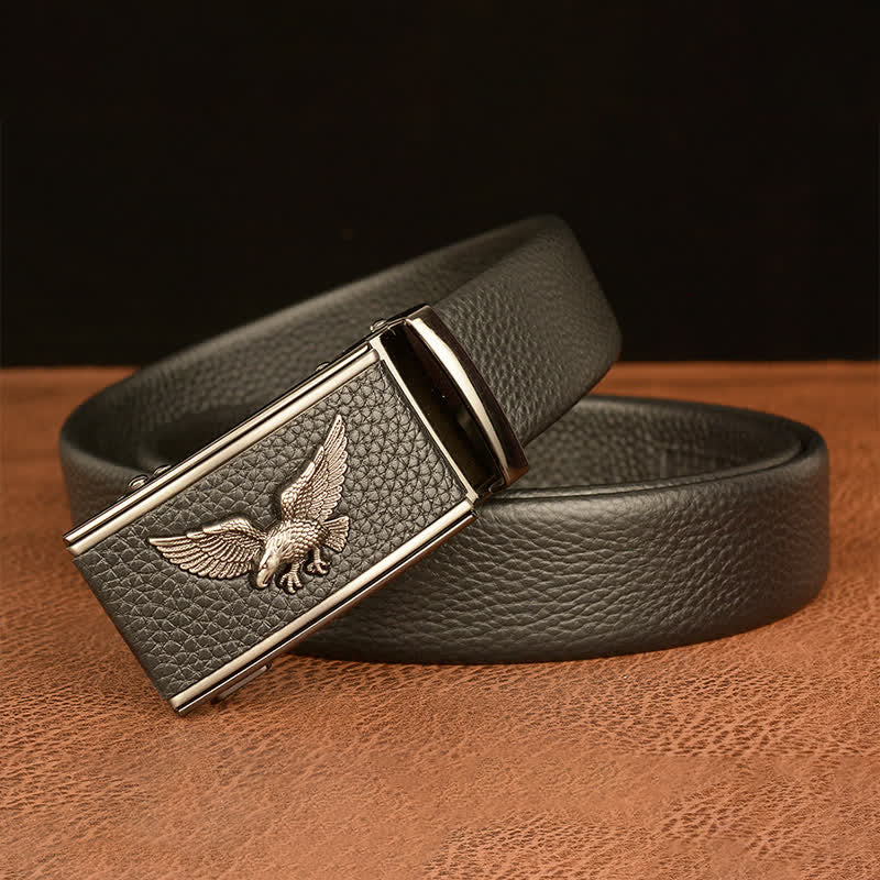 Men's Business Eagle Hawk Automatic Buckle Leather Belt