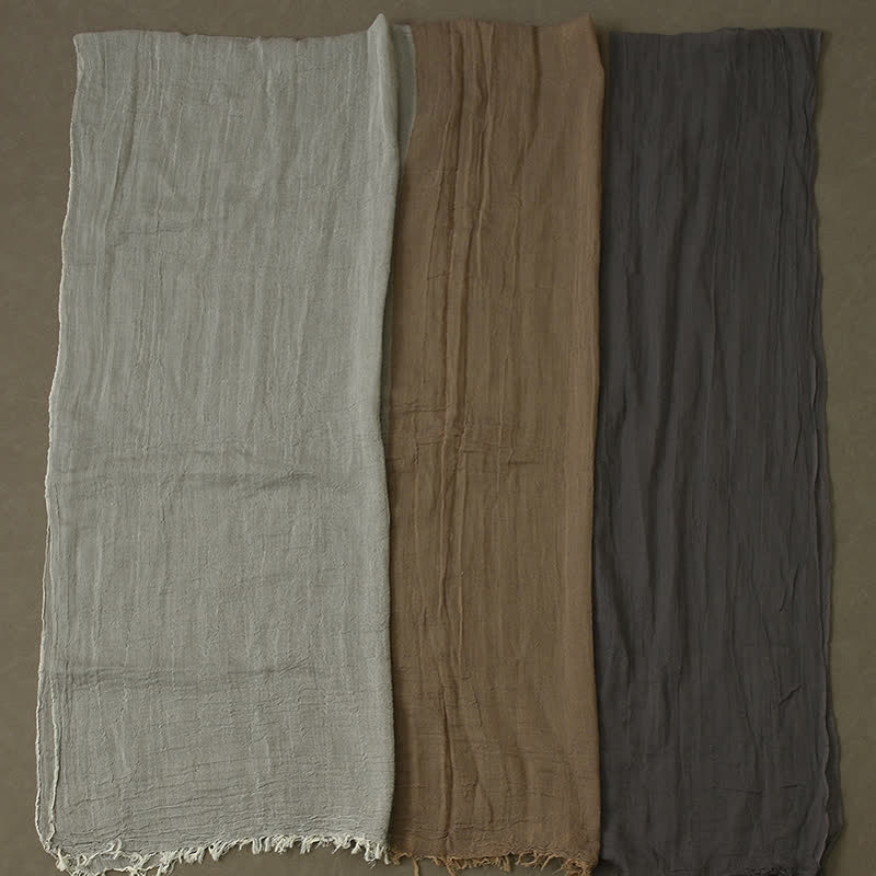 Men's Simple Three-Color Splicing Raw Trim Scarf