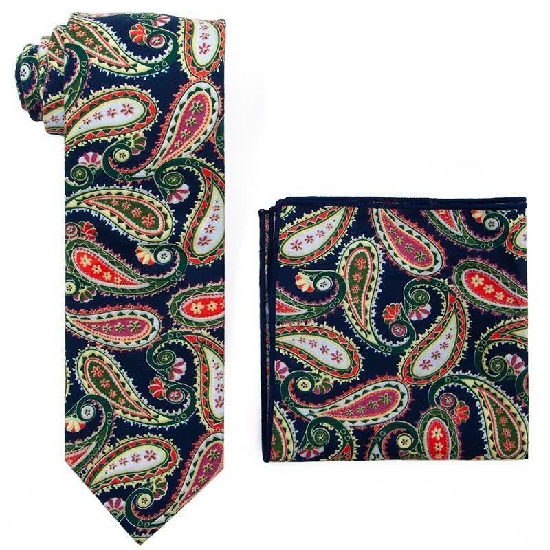 2Pcs Men's Exotic Paisley Necktie Set