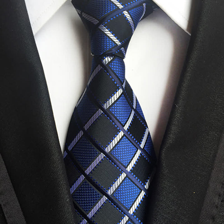 Men's Contrasting Colors Plaid Casual Necktie