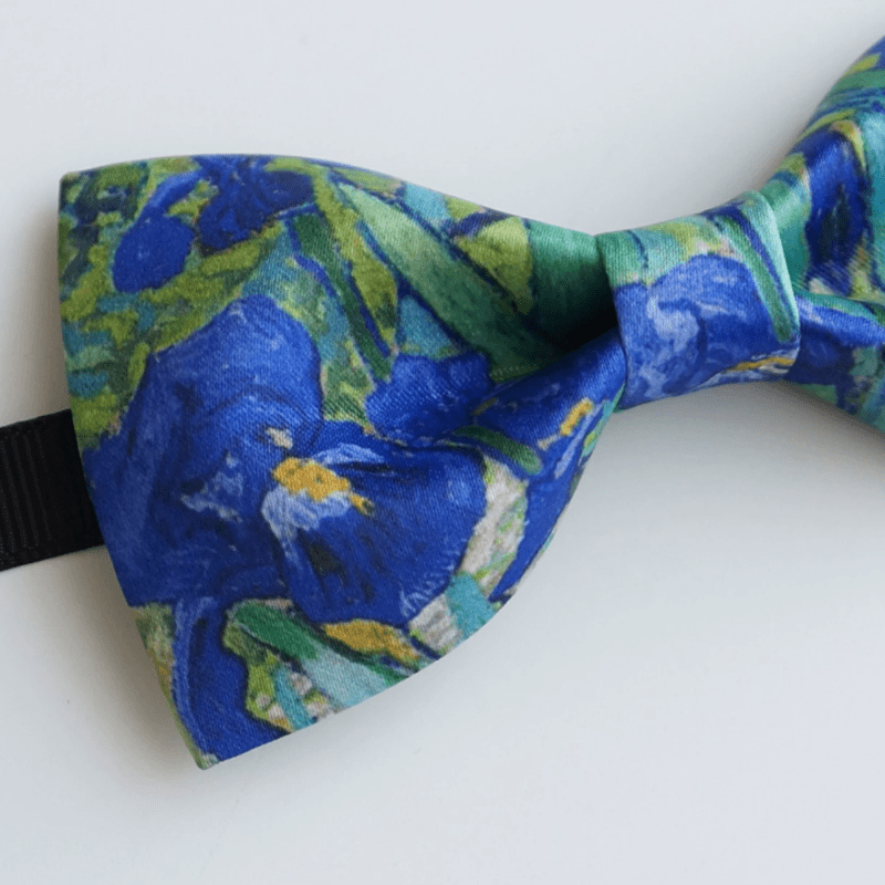 Men's Creative Oil Printing Green Iris Bow Tie