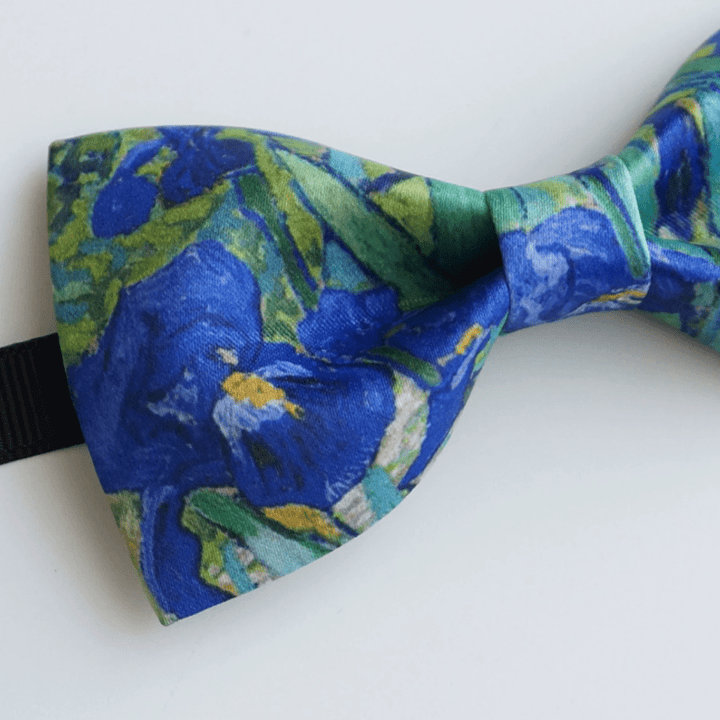 Men's Creative Oil Printing Green Iris Bow Tie