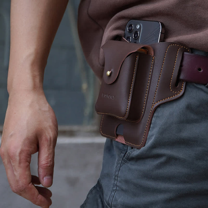 Mobile Phone Storage Fanny Pack Leather Belt Bag