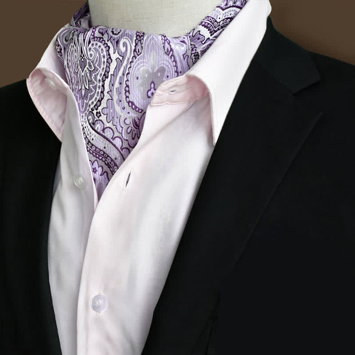 Lavender Leisure Prom Gents Floral Ascot Paisley Cravat