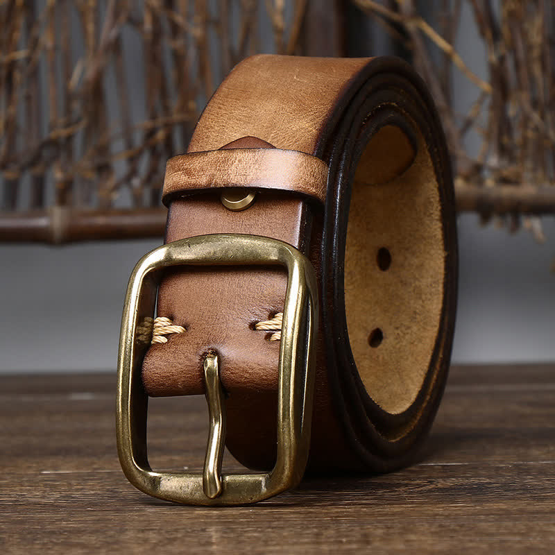 Men's Chic Distressed Cracked Leather Belt