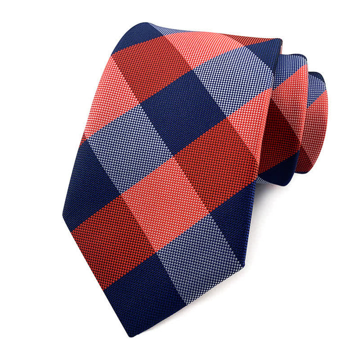 Men's Skinny Tuxedo Suit Plaid Necktie