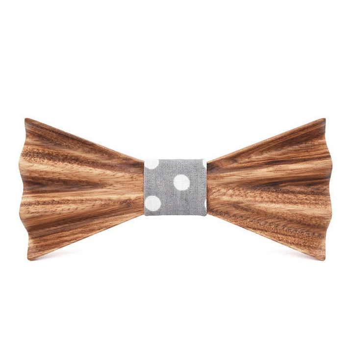 Men's Brown Stereo 3D Folded Wooden Bow Tie