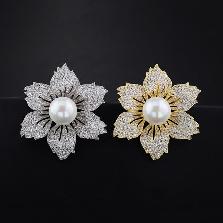 Women's Bright Pearl Luxury Bauhinia Brooch