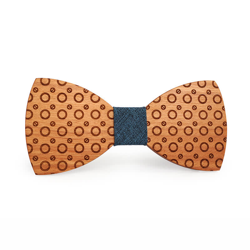 Men's Regular Polka Dot Wooden Bow Tie