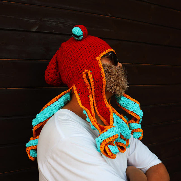 Novelty Octopus Tentacles Big Eyeball Knitted Hat