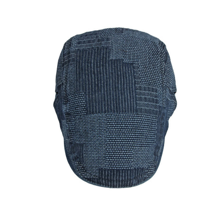 Personality Painter Washed Denim Beret Flat Cap - image 4