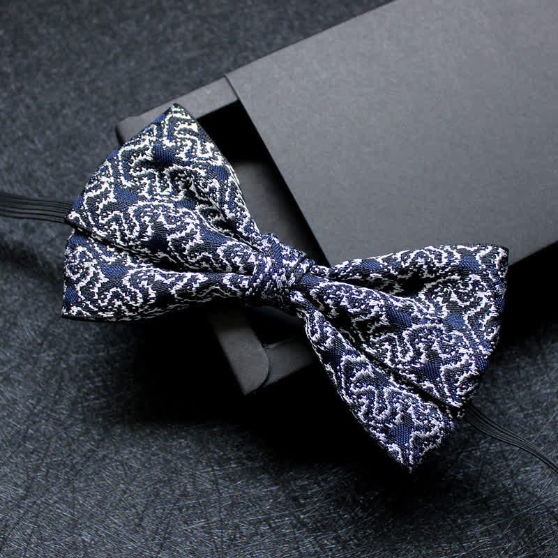 Men's Abstract Pattern Double Layers Bow Tie