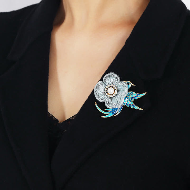 Women's Embroidered Phoenix Bird Brooch