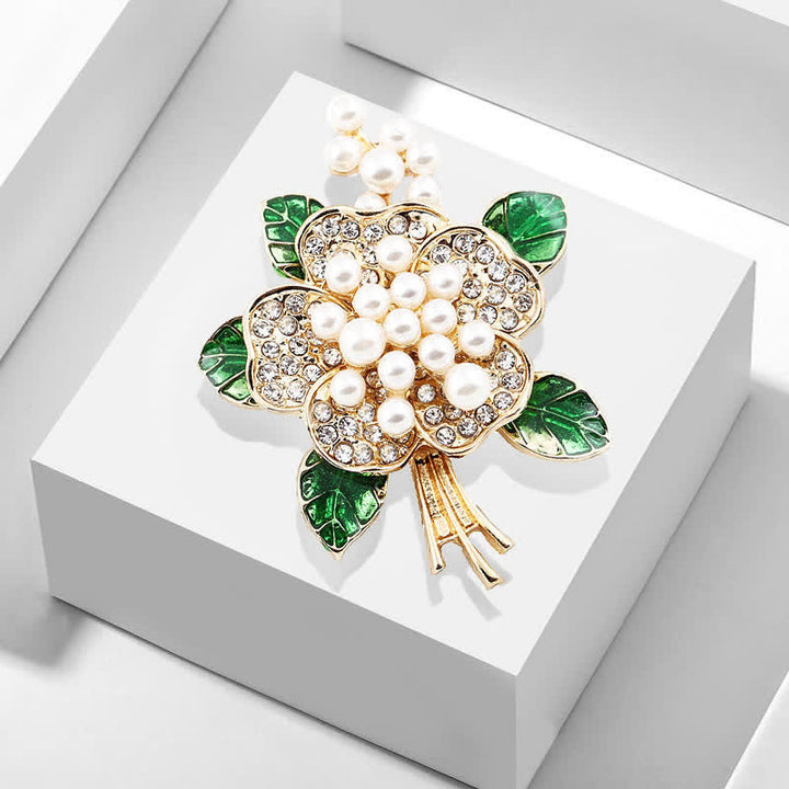 Women's Pearl Stamens Floral Brooch