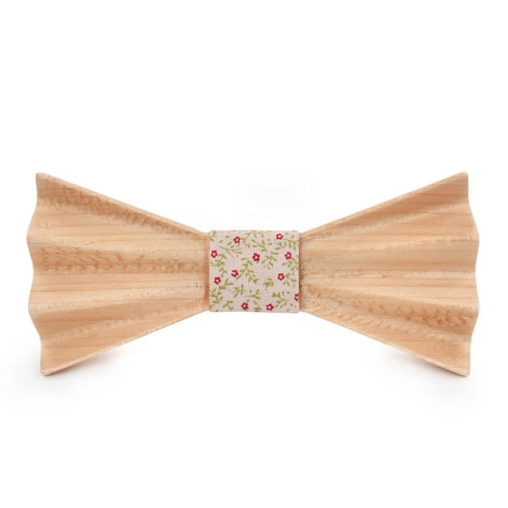 Men's Burlywood Stereo 3D Folded Wooden Bow Tie