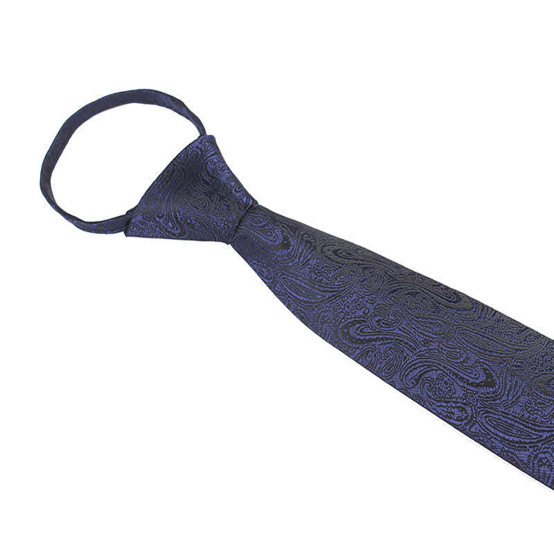 Men's Casual Zipper Tie Paisley Necktie