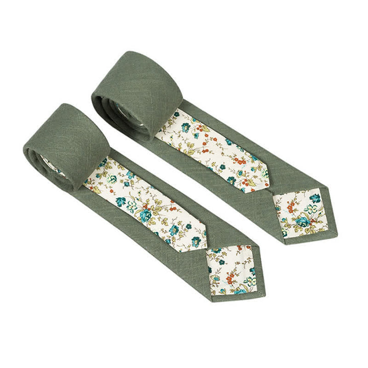 Men's Novel Plaid Floral Patchwork Necktie