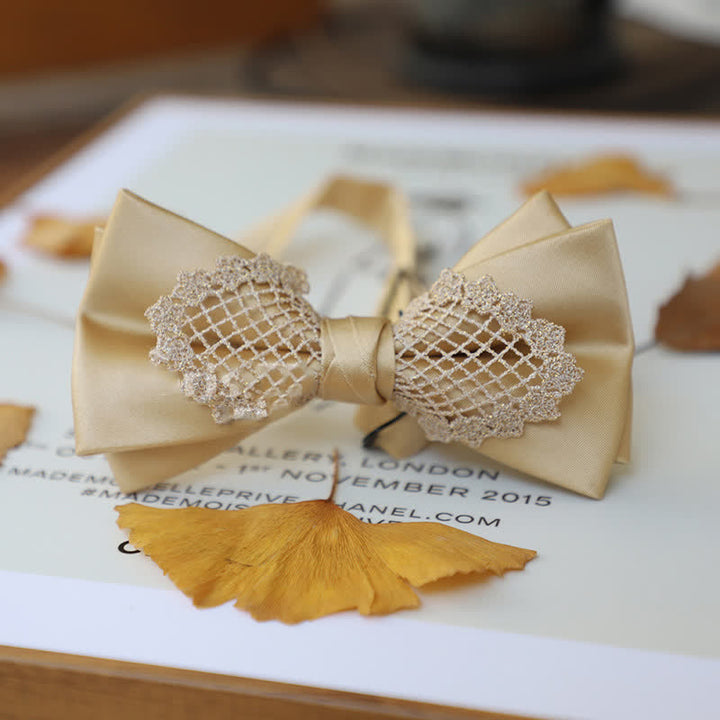 Men's Elegant Flower Lace Bow Tie