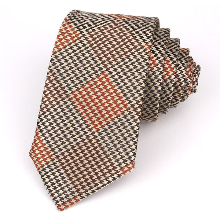 Men's Visual Patchwork Large Check Necktie