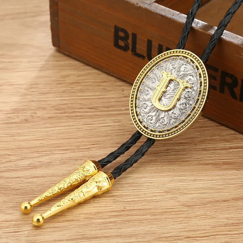 Western Cowboy Shirt Accessory Alphabet A To Z Bolo Tie