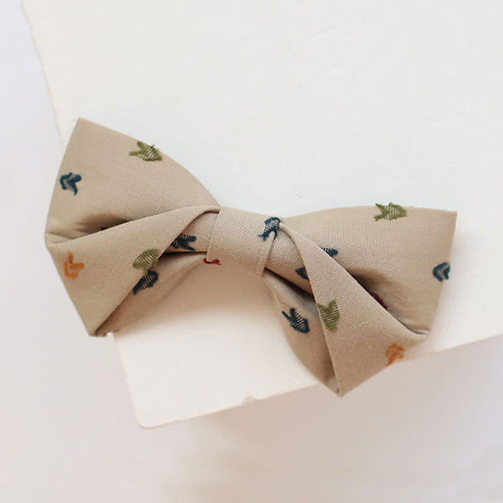 Men's Khaki Embroidery Arrows Bow Tie