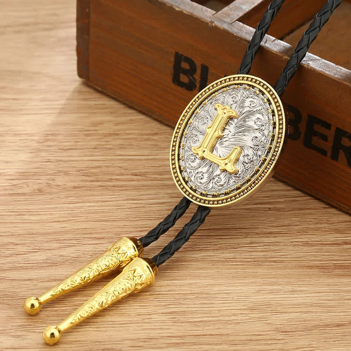 Western Cowboy Shirt Accessory Alphabet A To Z Bolo Tie