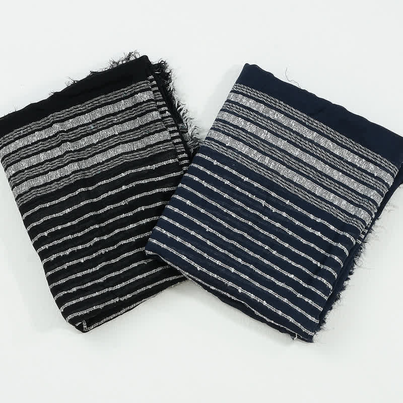 Men's Causal Horizonal Striped Soft Scarf