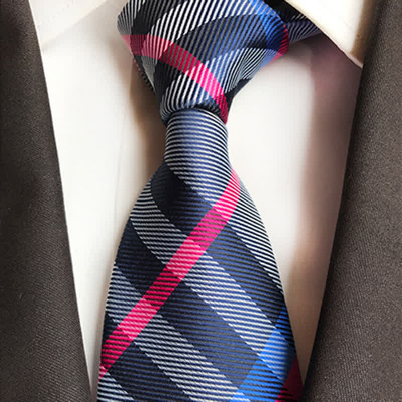 Men's Multi-colored Checked Formal Necktie