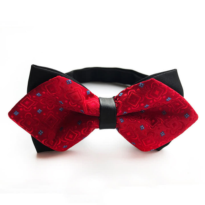 Men's Paisley Double-layer Pointed Bow Tie