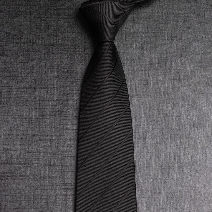 Men's Dark Colored Twill Business Necktie - Black - image 3