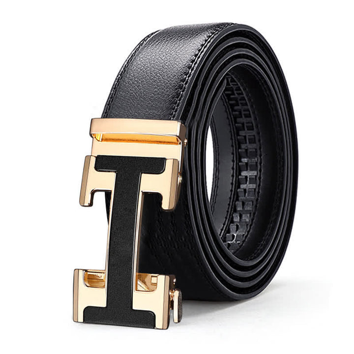 Men's Luxury Embossed Automatic Buckle Leather Belt