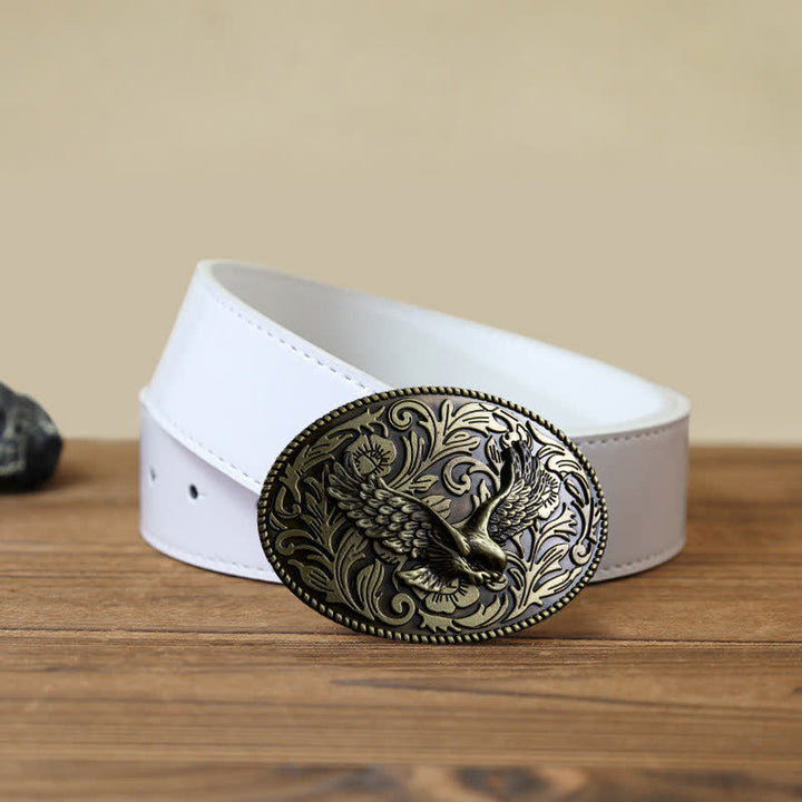 Men's DIY Animal Flying Eagle Buckle Leather Belt