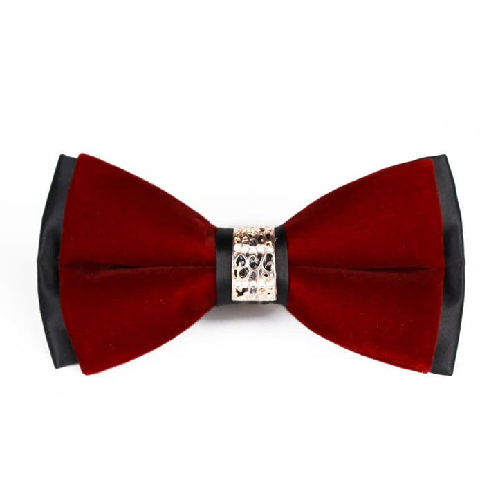 Men's Rhinestone Patchwork Velvet Bow Tie