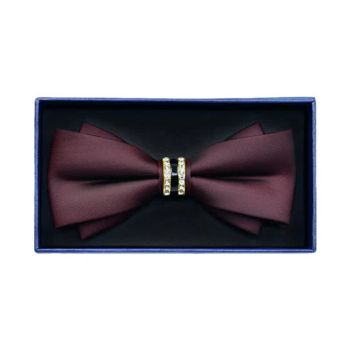 Men's Rhinestone Metal Matte Bow Tie