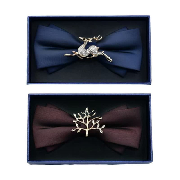 Men's Rhinestone Metal Matte Bow Tie