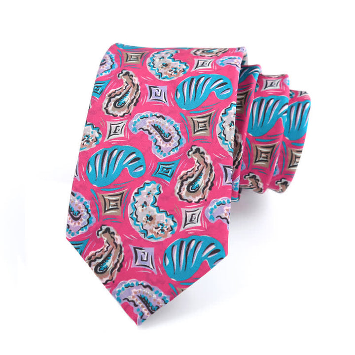 Men's Pink & Blue Paisley Prints Necktie