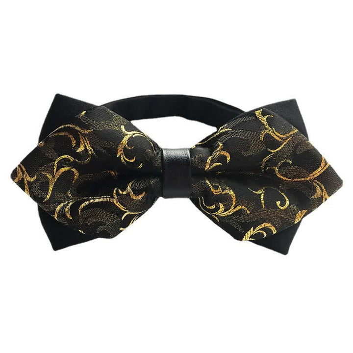 Men's Paisley Double-layer Pointed Bow Tie