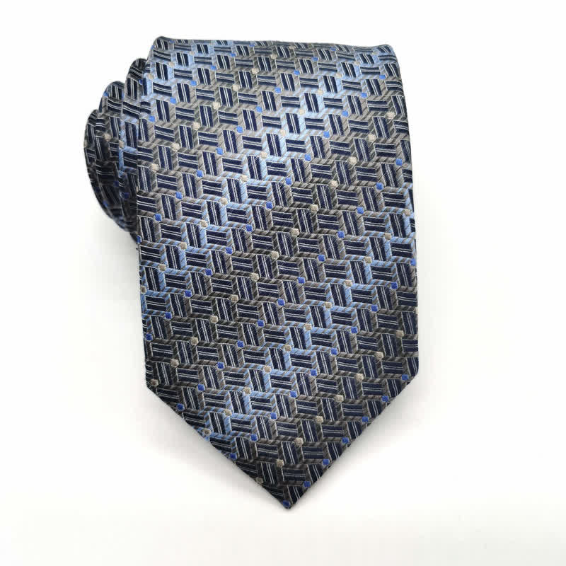 Men's Graduated Weave Pattern Pure Silk Necktie