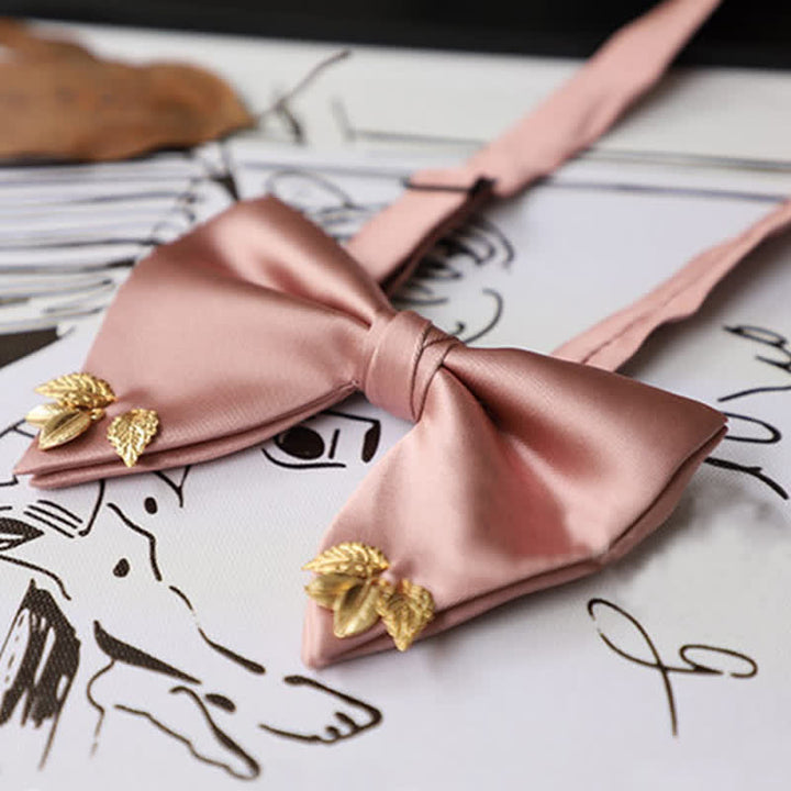 Men's Double-Layers Leaves Oversized Bow Tie