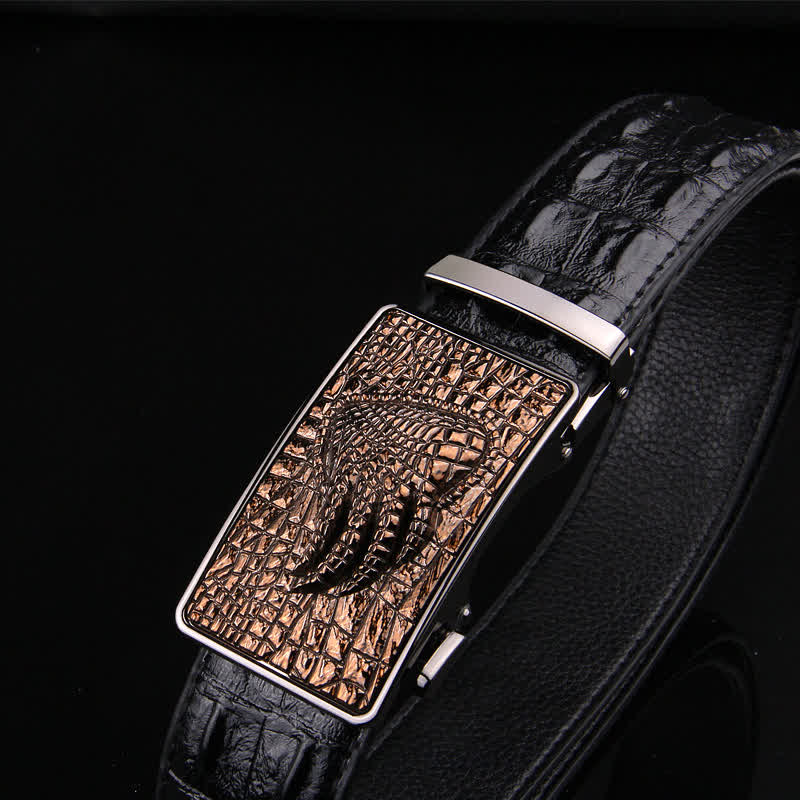 Men's Alligator Claw Crocodile Print Automatic Leather Belt