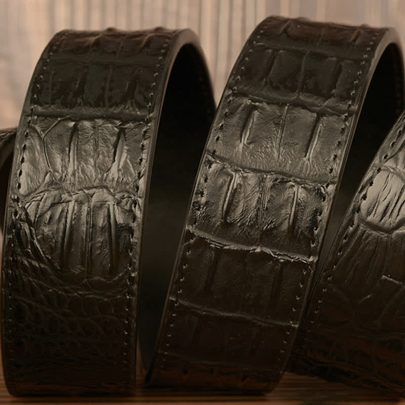 Men's Curled Cobra Alligator Pattern Leather Belt