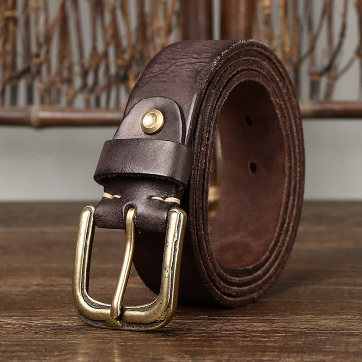 Men's Carving Crack Ship Anchor Leather Belt