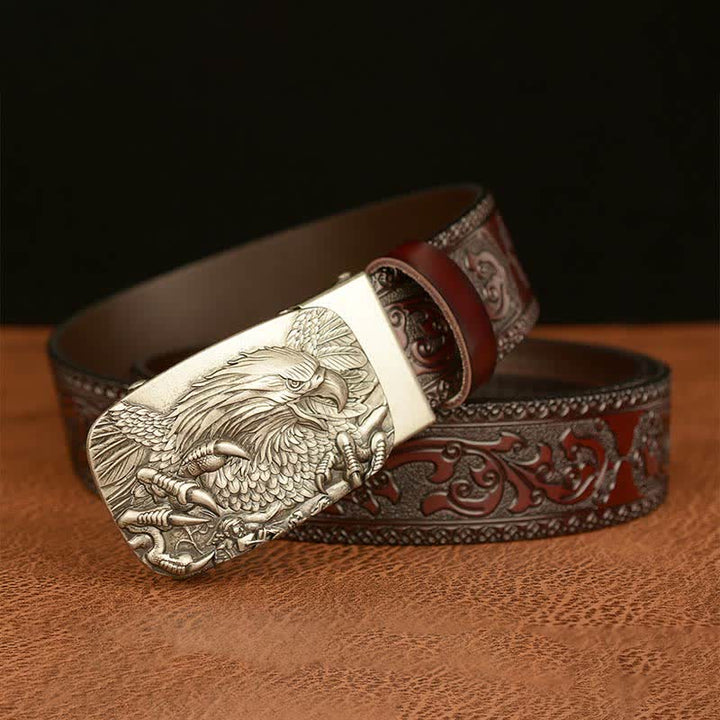 Men's Eagle Buckle Genuine Leather Embossing Belt