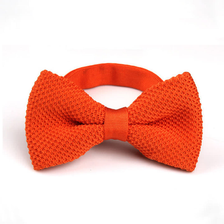 Men's Solid Color Double Layer Knitted Bow Tie