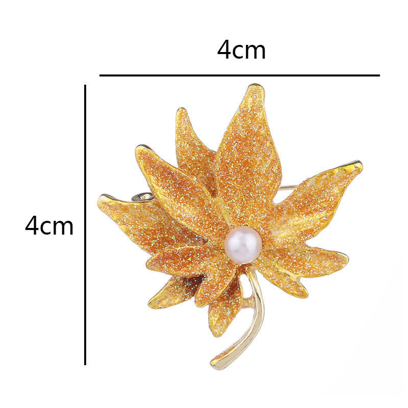 Women's Maple Leaf Pearl Brooch