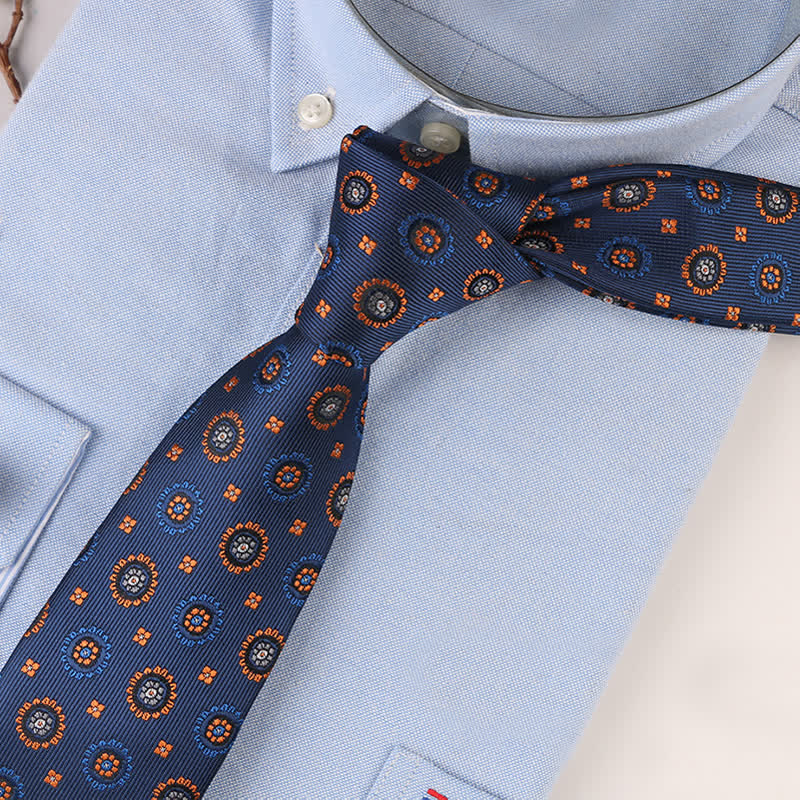 Men's Vintage Geometric Floral Motifs Necktie