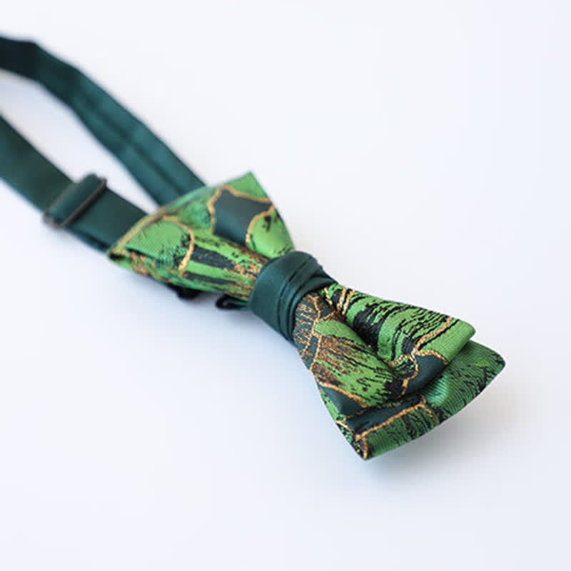 Men's Green Series Gold Tone Koi Bow Tie