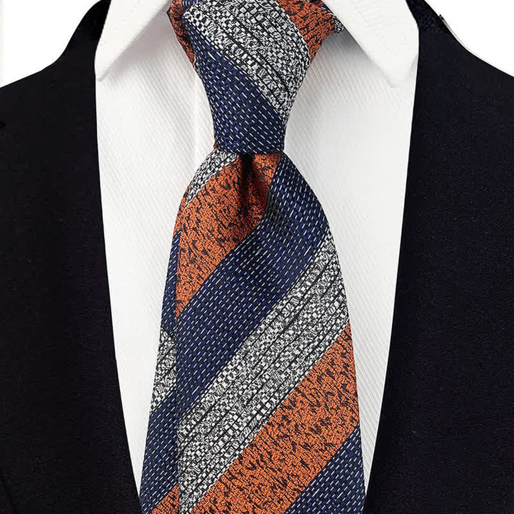 Men's Wide Block Multi Striped Necktie