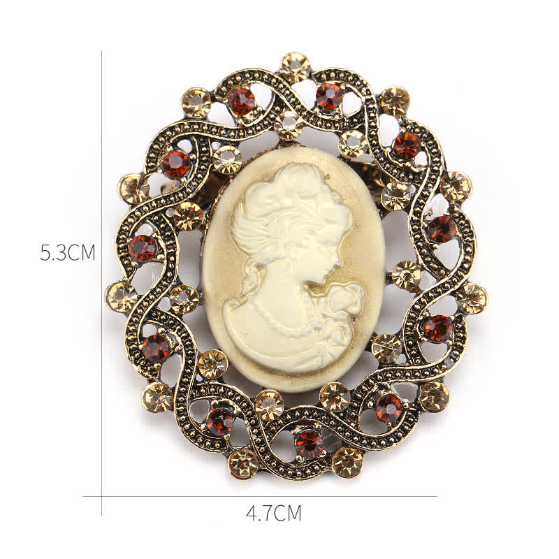 Women's Retro Century Queen's Cameo Brooch