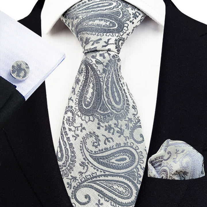 3Pcs Men's Exotic Paisley Necktie Set